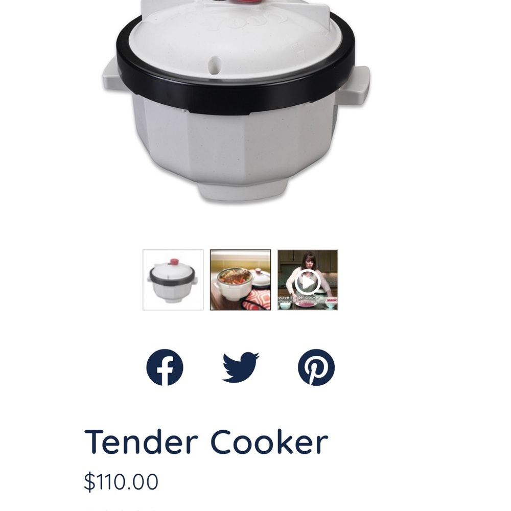 Nordic Ware White and Black Tender Cooker with Red Accent